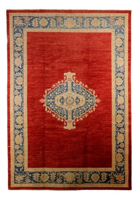 Tapis Ancien Asiatique Coton Laine Noeud Fin 361 x 249 cm