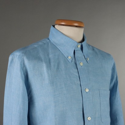 Chemise en lin bleu clair Brooks Brothers