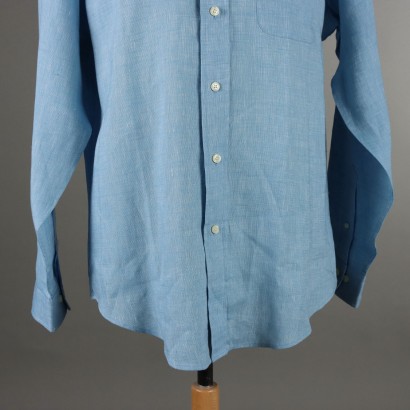 Brooks Brothers Camicia in Lino Azzurra