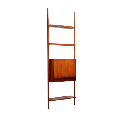 Vintage Bookcase Teak Veneer Aluminium Italy 1960s