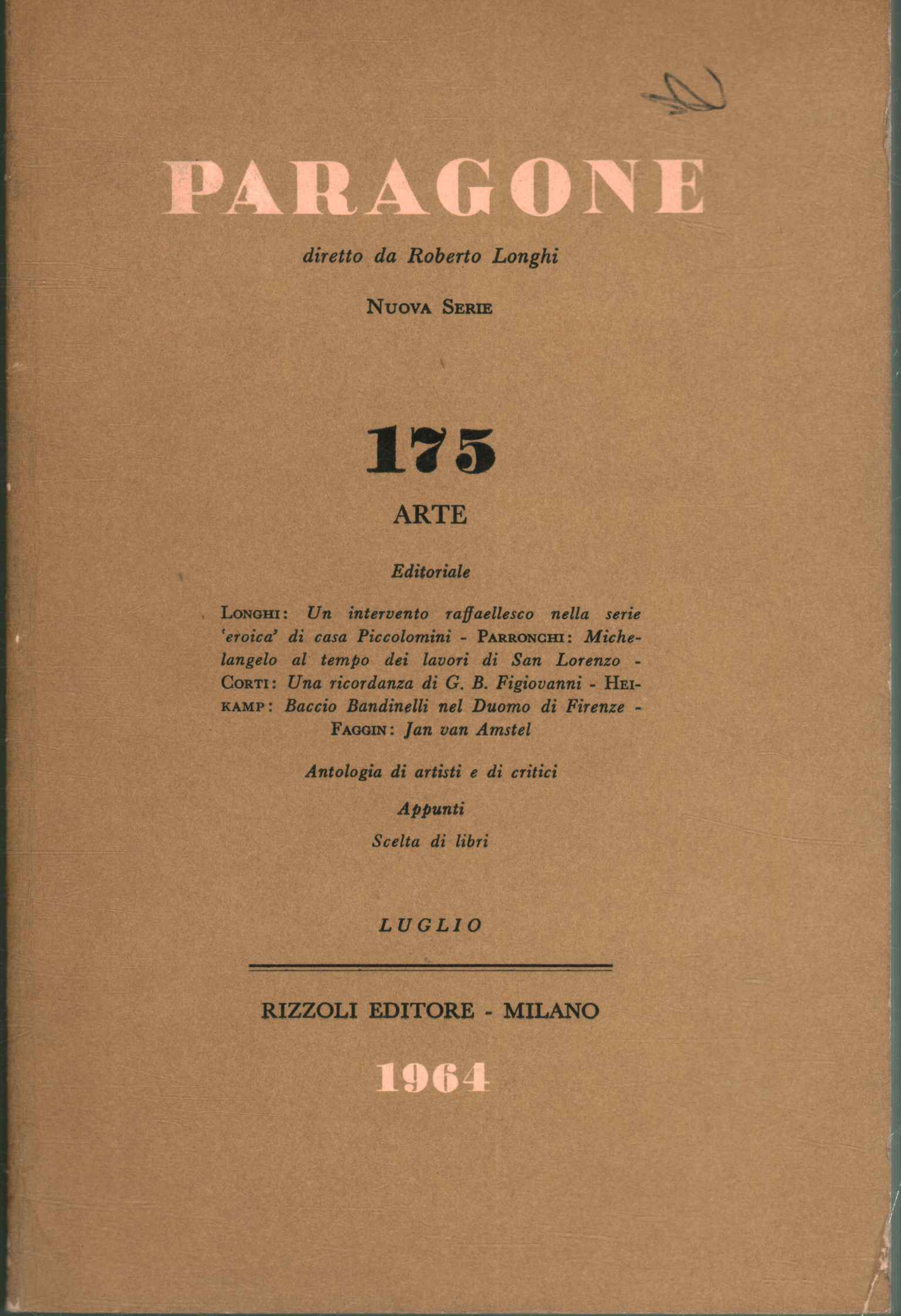 Paragone. Letteratura (Anno XV Numero 1,Paragone. Arte (Anno XV Numero 175, b,Paragone. Arte (Anno XV Numero 175, b