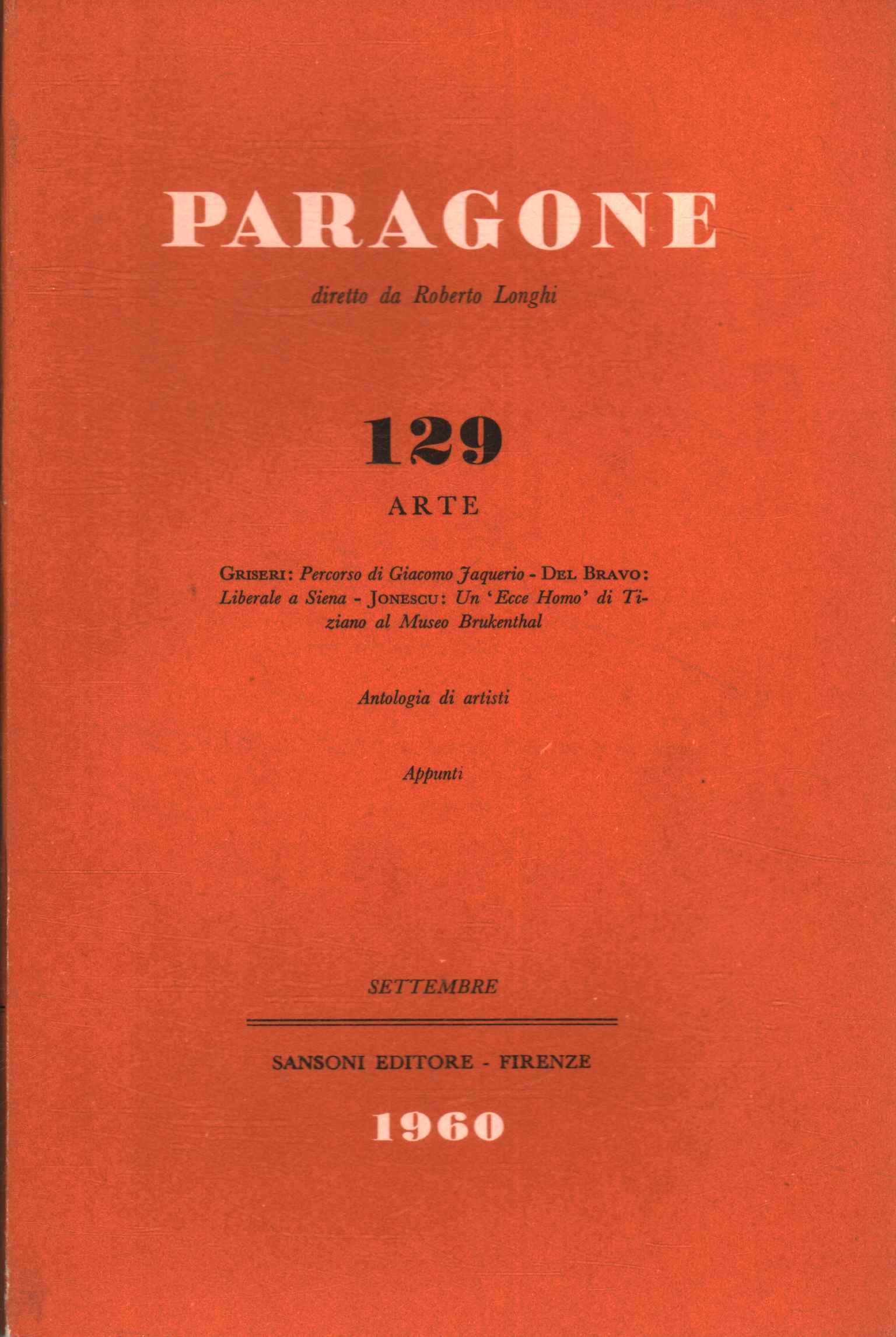 Paragone Arte (An XI Numéro 129, bi,Paragone Arte (Année