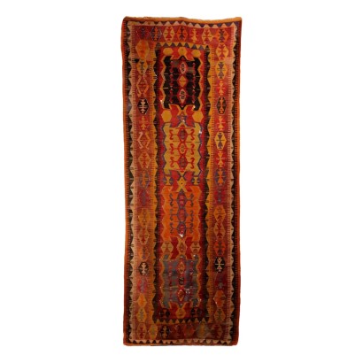 Antiker Kilim Teppich Wolle Feiner Knoten Türkei 360 x 132 cm