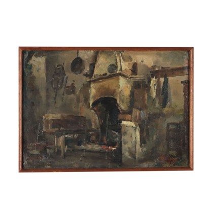 Modern Painting Signed G. Solenghi The Smuggler's Kitchen