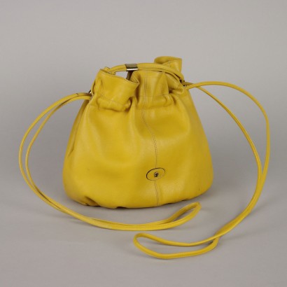 Aigner Bucket Bag Vintage Yellow Leather Germany 1980s