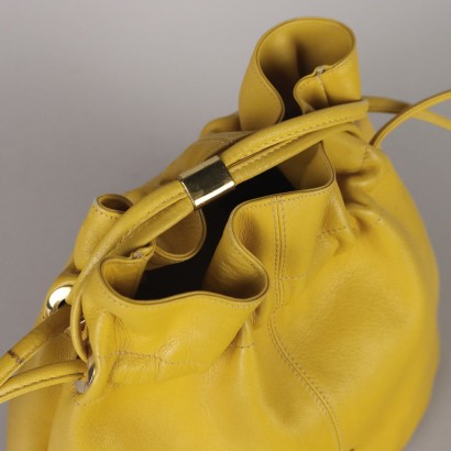 Bolso Aigner Vintage De Cuero Amarillo