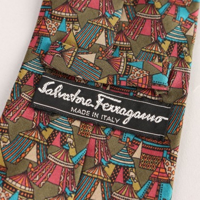 Vintage-Krawatte von Ferragamo, Vintage-Krawatte von Salvatore Ferragamo