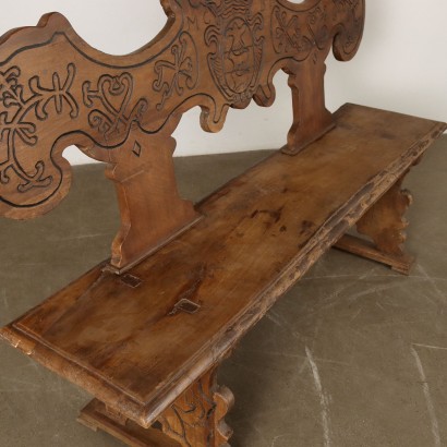 banc,banc baroque en noyer