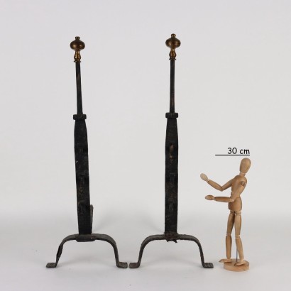 Pair of Wrought Iron Andirons