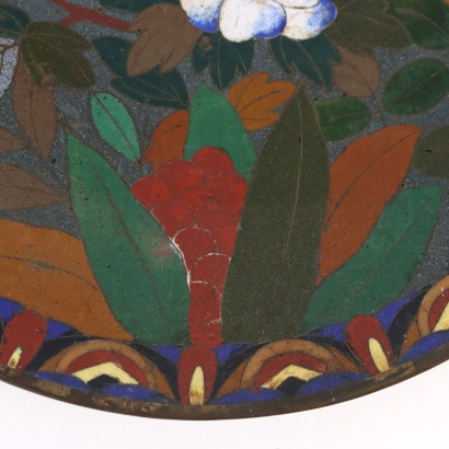 Copper Plate Decorated with Clois Enamels