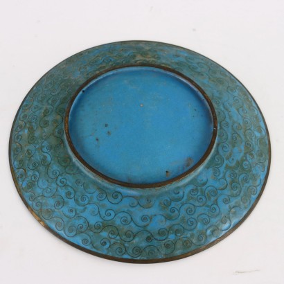 Copper Plate Decorated with Clois Enamels