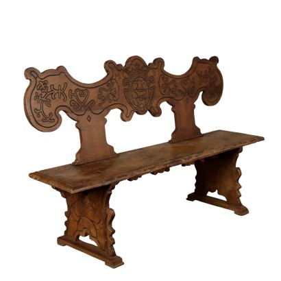 bench,Baroque Walnut Bench