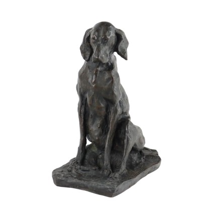 Sculpture Ancienne Chien en Bronze P. Troubetzkoy Italie XXe Siècle