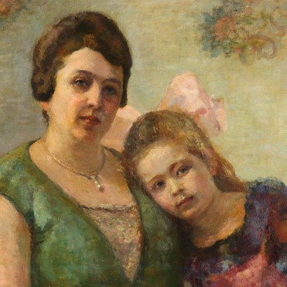 Painting Portrait of Mother with Daughter