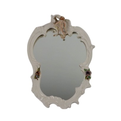 Antique Mirror Porcelain Triade Man. Italy XX Century