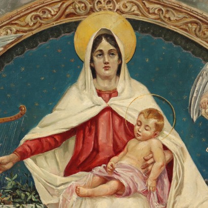 Gemälde Madonna mit Kind und Engeln