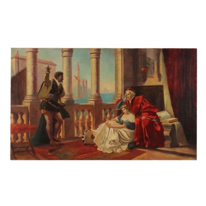 Scène de peinture avec Othello et Desdémone