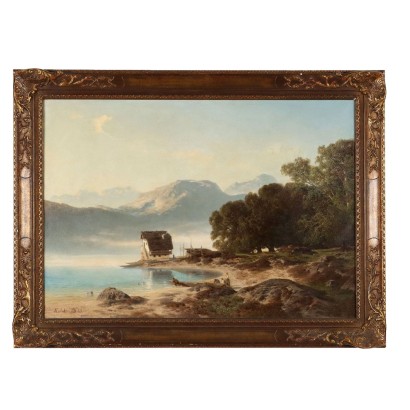 Antique Painting S. Eduard Von Kalckreuth Oil on Canvas