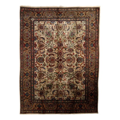 Antique Tabriz Carpet Cotton Wool Heavy Knot Iran 134 x 100 In