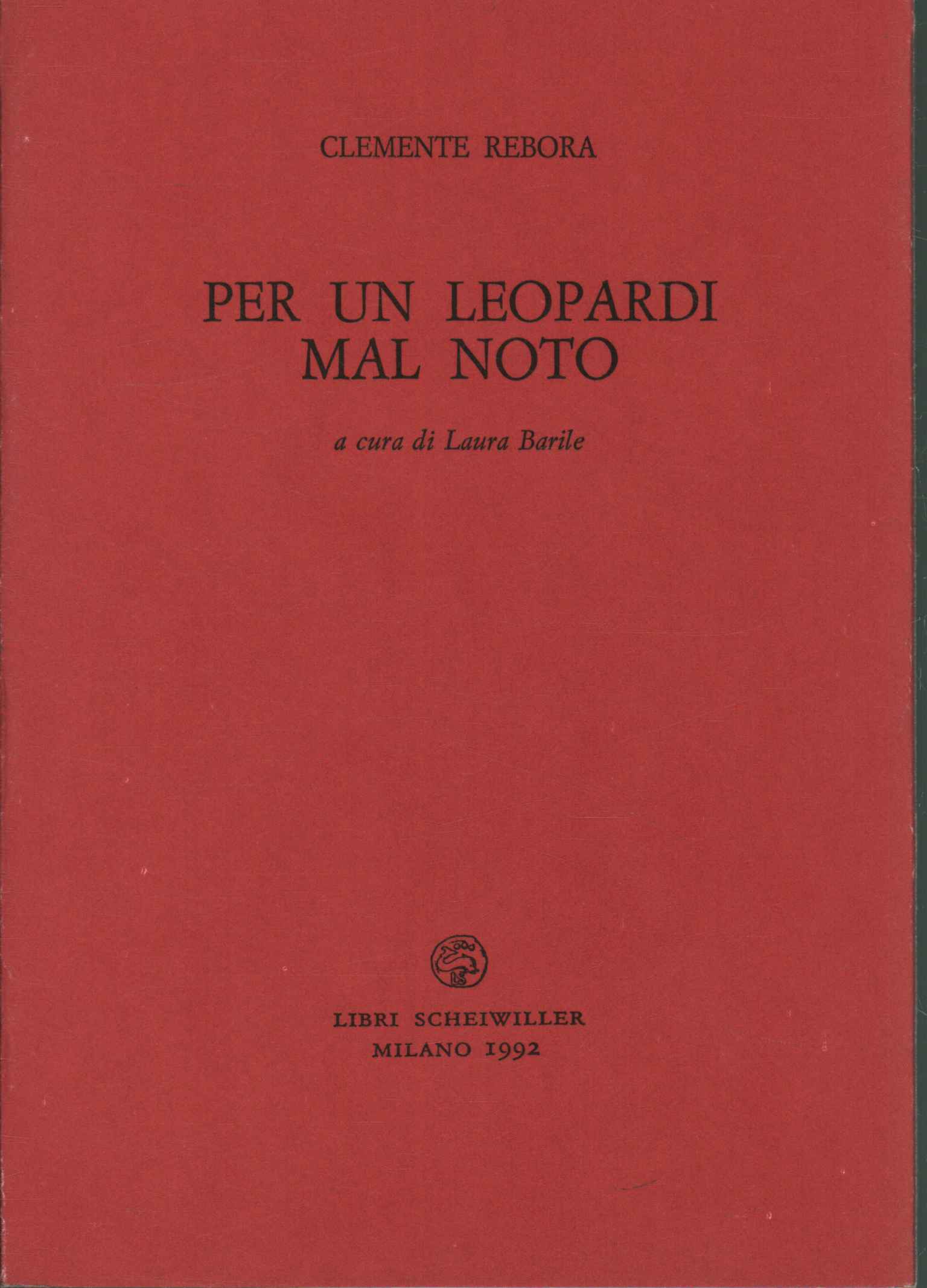 Pour un Leopardi mal connu