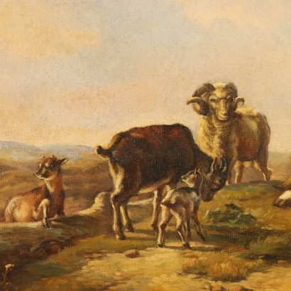 Tableau Berger avec troupeaux