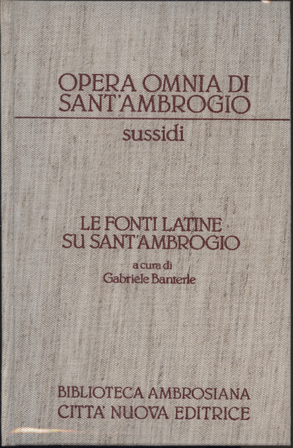 Latin sources on Saint Ambrose