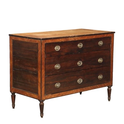 Antique Chest of Drawers Louis XVI Fir Walnut Italy XVIII Century