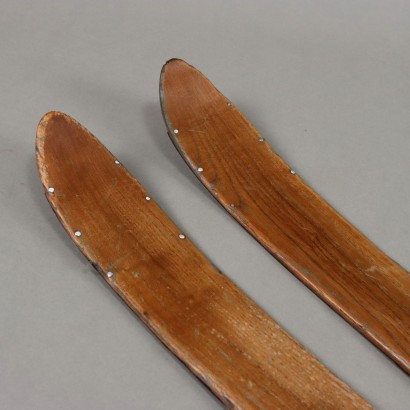 Wooden Skis with Kandahar Bindings