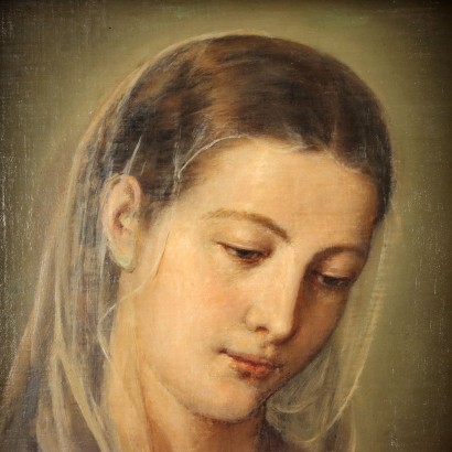 Peinture d'une jeune fille en prière