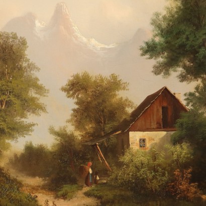 Painting Landscape with Figures and Houses