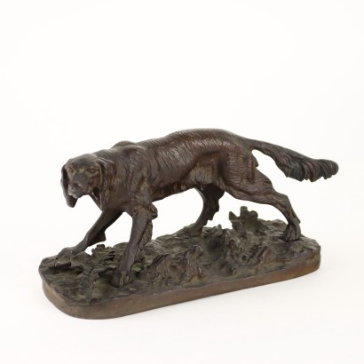 Antike Skulptur Hund aus Bronze P J Mene Kopie Frankreich XX Jhd