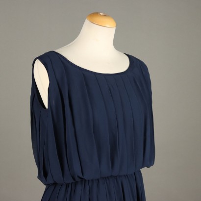 Vestido Chloe Vintage De Seda Azul