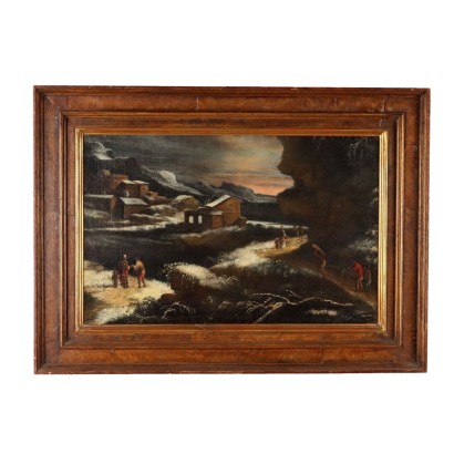 Tableau Ancien Paysage Huile sur Toile XVIIIe Siècle