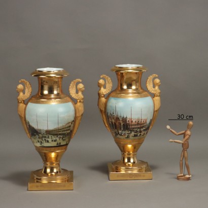 Paire de Grands Vases de Style Empire