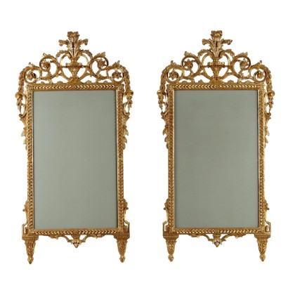 Miroirs Anciens Style Néoclassique Bois Doré Italie XXe Siècle