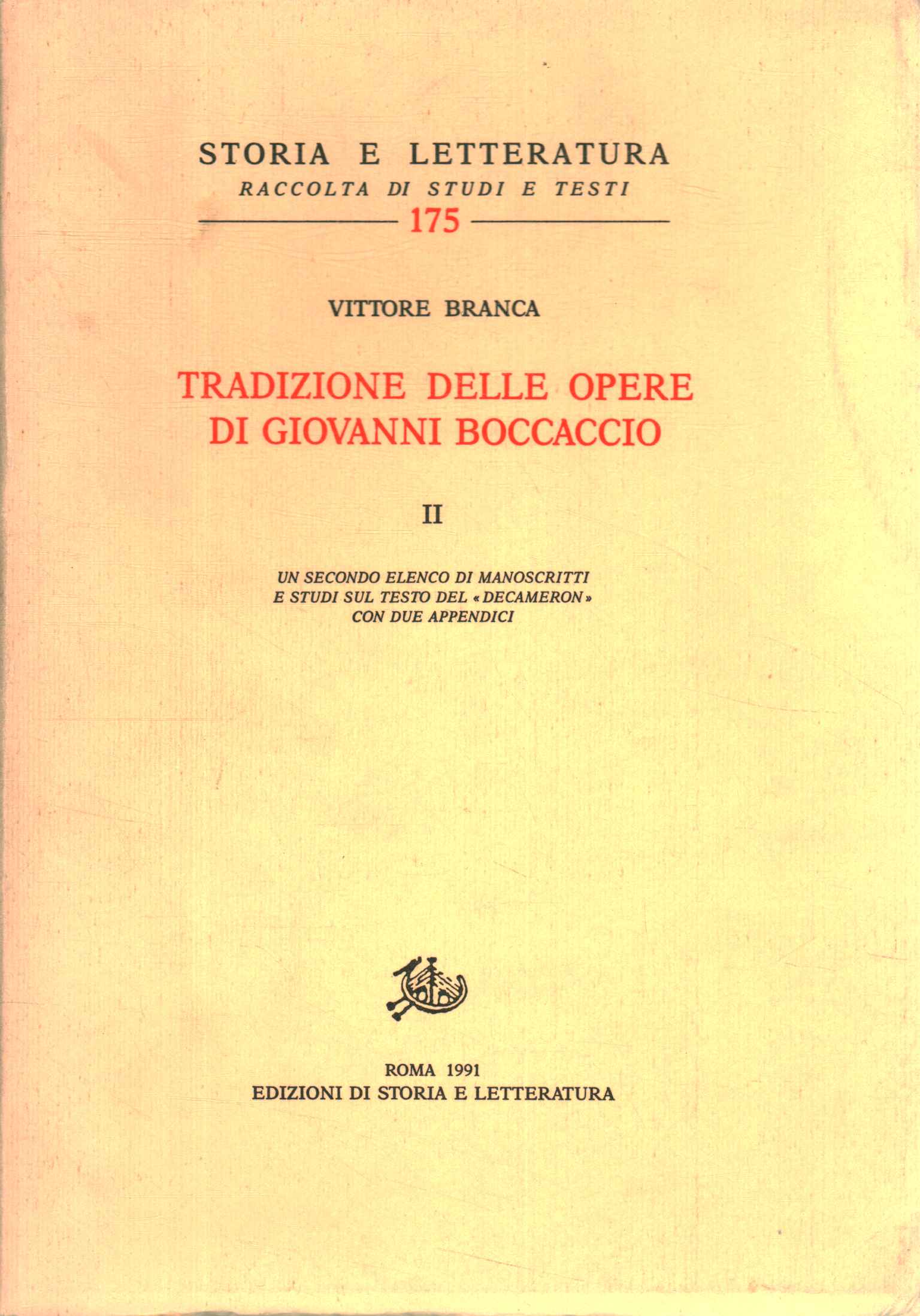 Tradition of the Works of Giovanni Bocca