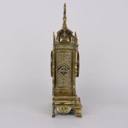 Triptych Clock in Gilded Bronze