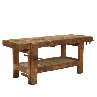 Antique Carpenter's Workbench Solid Oak Italy XX Century