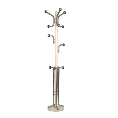 Vintage Coat Stand Metal Marble Italy 1960s-1970s