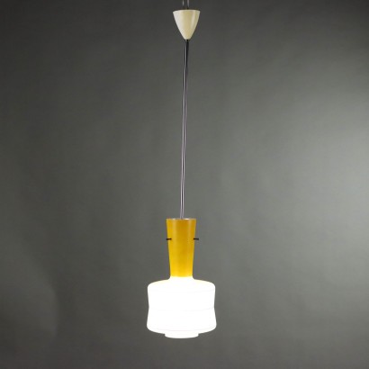 Lampe Vintage à Suspension Verre Coloré Italie Années 60