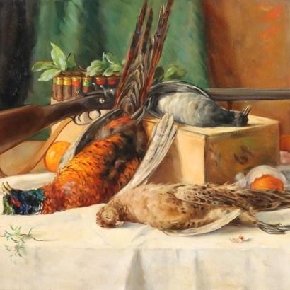 Painting by Alfio Paolo Graziani, Still life with game, Alfio Paolo Graziani, Alfio Paolo Graziani, Alfio Paolo Graziani