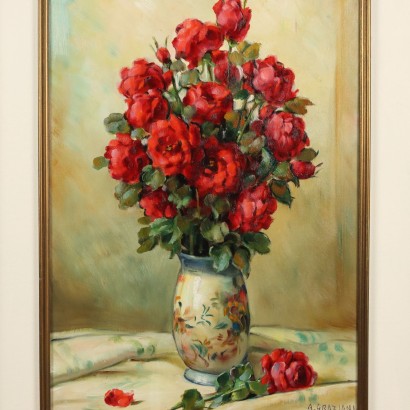 Pintura de Alfio Paolo Graziani,Composición floral,Alfio Paolo Graziani,Alfio Paolo Graziani,Alfio Paolo Graziani