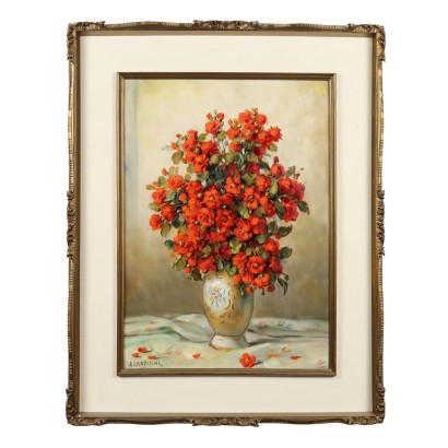 Painting by Alfio Paolo Graziani, Floral composition of red roses, Alfio Paolo Graziani, Alfio Paolo Graziani, Alfio Paolo Graziani, Alfio Paolo Graziani