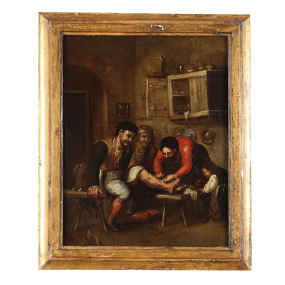 Peinture d'une scène d'intérieur avec des personnages,Peinture d'une scène d'intérieur avec des personnages