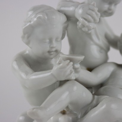 Putti Bacchantes in Porcelain by Rudolsta