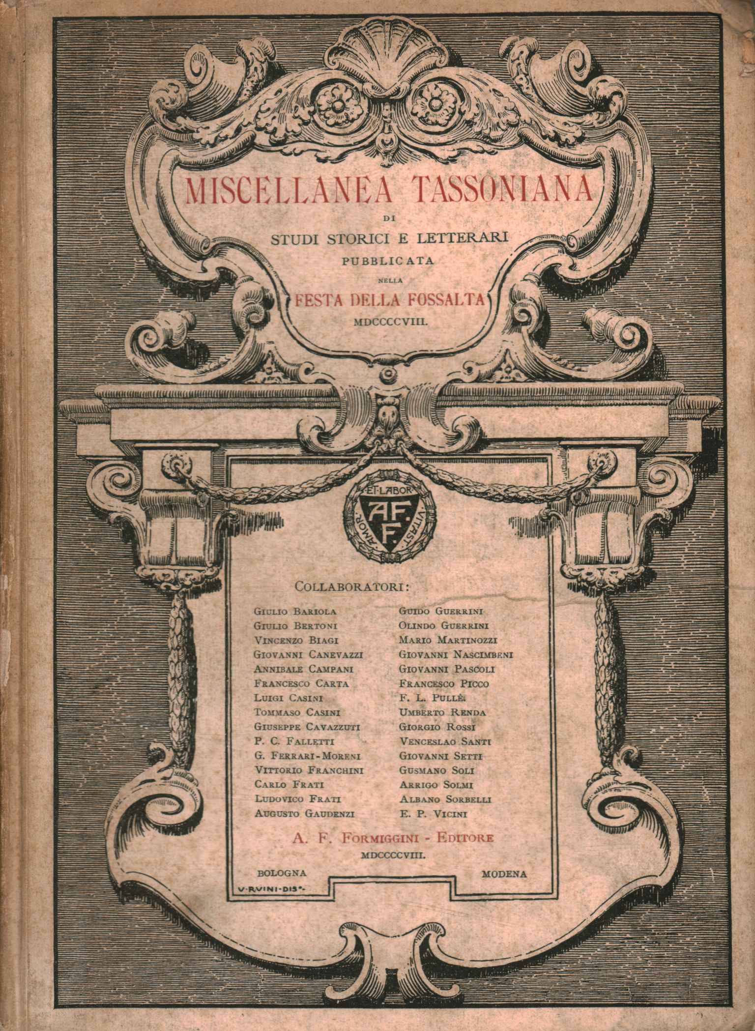 Taxonian Miscellany of Historical Studies