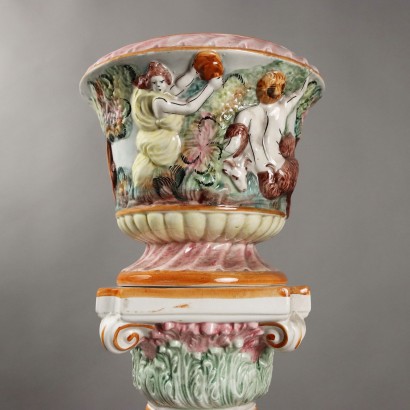 Column with Cache Pot in Capo Ceramic