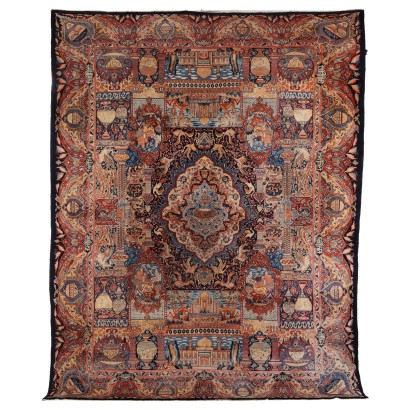 Antiker Kashmar Teppich Baumwolle Großer Knoten Iran 386 x 300 cm