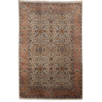 Antique Tabriz Carpet Cotton Wool Heavy Knot Iran 120 x 79 In