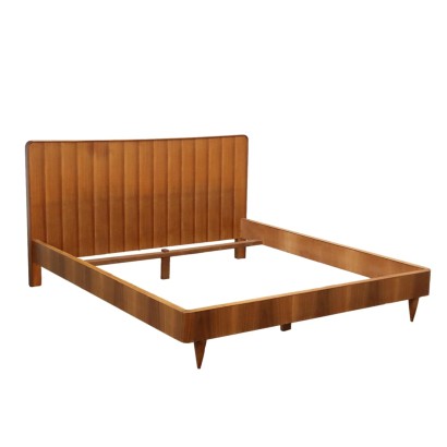 Vintage Double Bed Tanganyka Walnut Veneer Italy 1960s